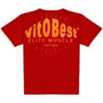camiseta oversize elite muscle roja por detras